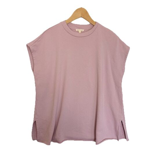 Eileen Fisher Med Hi Crew Neck Long Tunic Light Plum Lagenlook Boxy Made In Peru - Picture 1 of 14